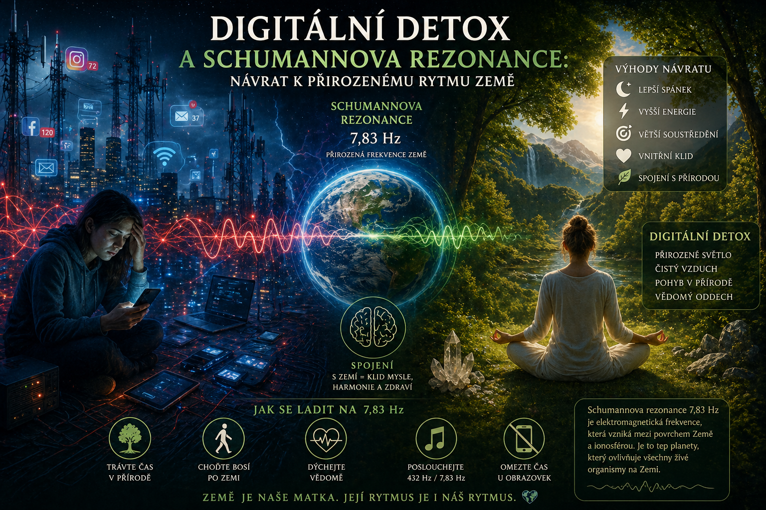 Digitální detox a Schumannova rezonance 7,83 Hz